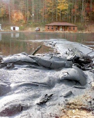 250 million gallons of coal sludge released into Big Sandy Creek block access to a home in Martin County, KY.