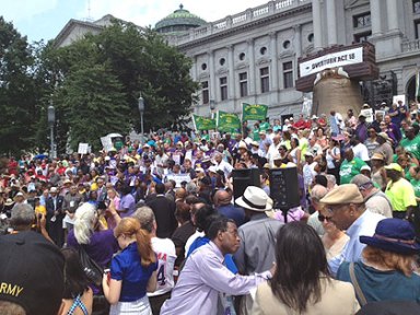 Rally in Harrisburg, PA against voter ID laws