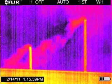 Gas compressor station emissions are visible using FLIR camera technology.
